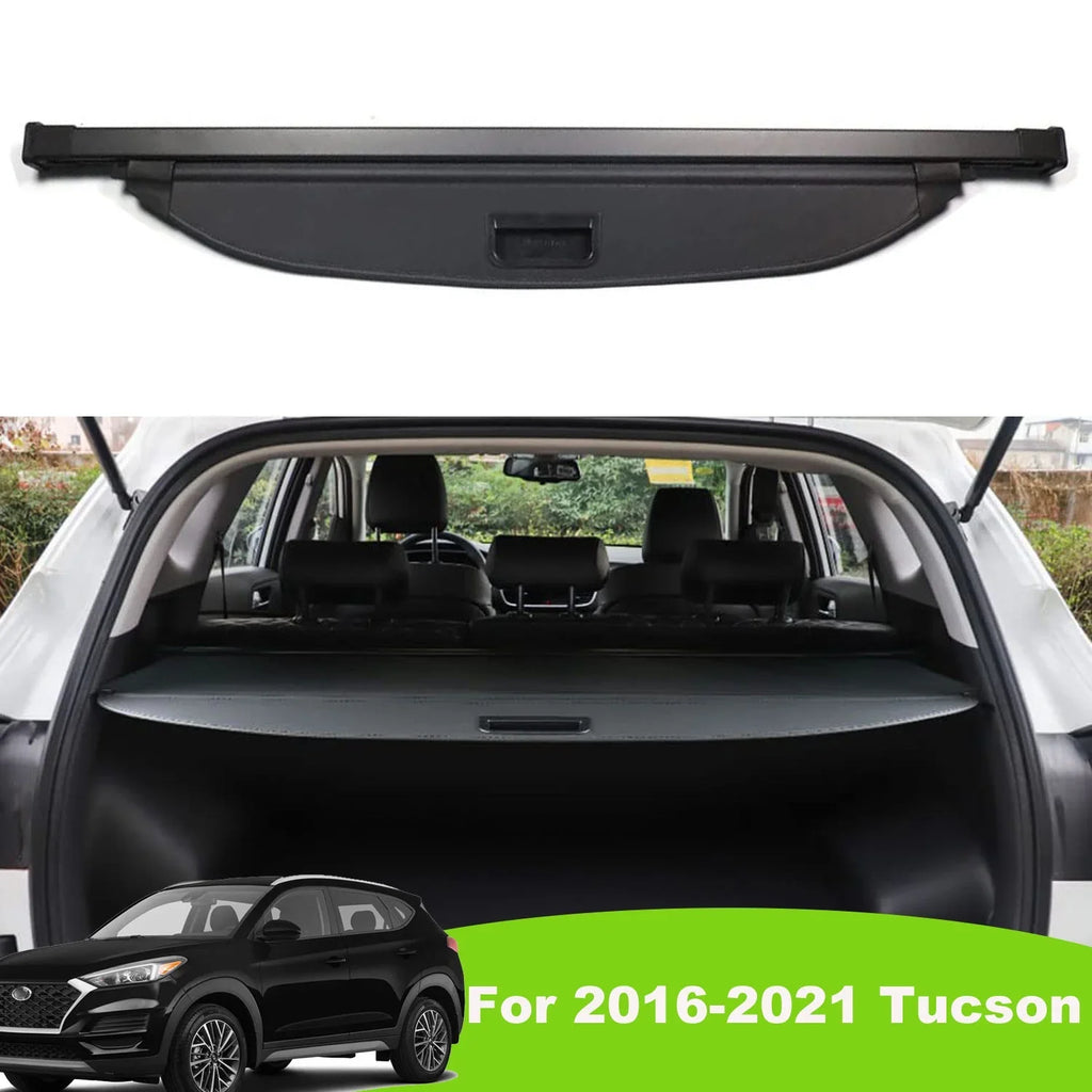 Fit 2016-2021 Hyundai Tucson Retractable Cargo Cover for 2016 2017 2018 2019 2020 2021 Hyundai Tucson  Accessory Rear Trunk Privacy Shield Shade, Black