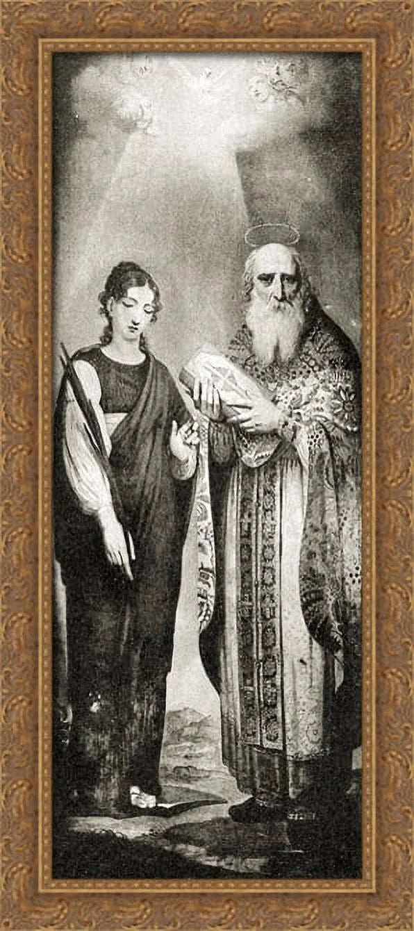 St. Juliana 18x40 Large Gold Ornate Wood Framed Canvas Art by Vladimir Borovikovsky