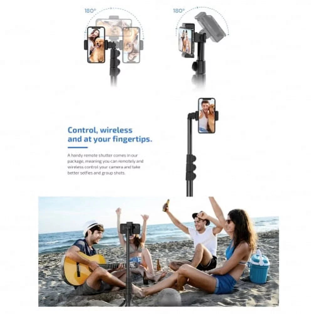 Wireless Tripod Selfie Stick for iPhone 14/14 Pro/Pro Max/13/13 Pro/Pro Max/12 Pro/Pro Max/Pro Plus/Max Mini - Monopod Remote Shutter Built-in Self-Portrait Extendable Stand